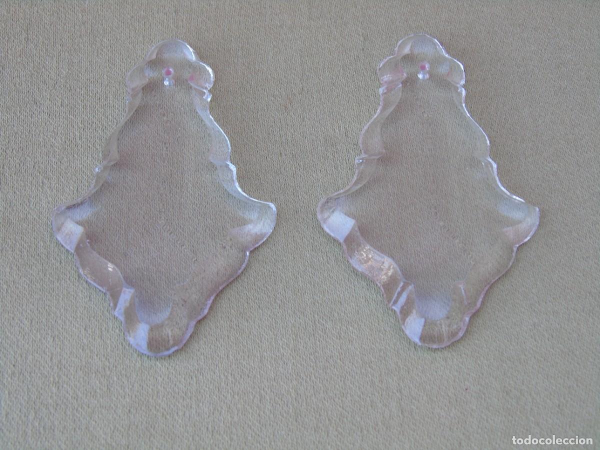 Antig&uuml;edades: PAREJA DE LAGRIMAS DE CRISTAL TALLADO, FACETEADO. GRANDES, 8CM X 5CM. RESPUESTOS LAMPARAS ANTIGUAS.