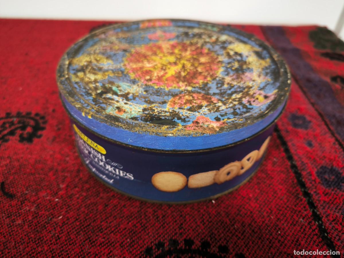 Antig&uuml;edades: Caja Met&aacute;lica Vintage De Galletas &ndash; Lata Cl&aacute;sica Decorativa Con Tapa Retro
