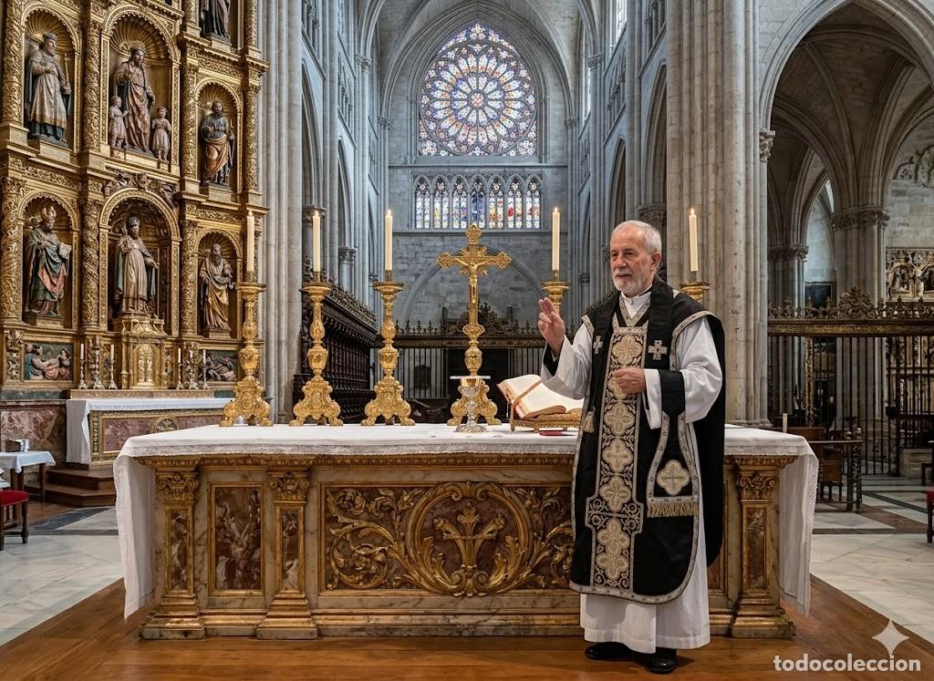 Antig&uuml;edades: Casulla con accesorios. todo como nuevo Impecable, etiqueta Paris..
