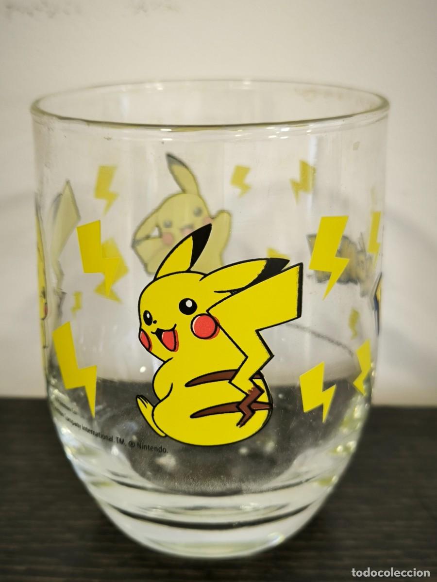 Antig&uuml;edades: Vaso De Cristal Pok&eacute;mon Con Pikachu &ndash; Dise&ntilde;o Original Retro Coleccionable