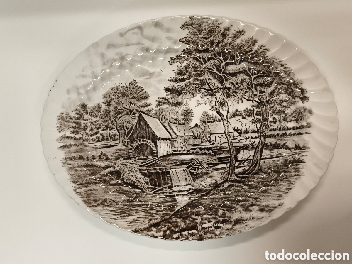 Antig&uuml;edades: Bandeja fuente porcelana Johnson Brothers WATERMILL