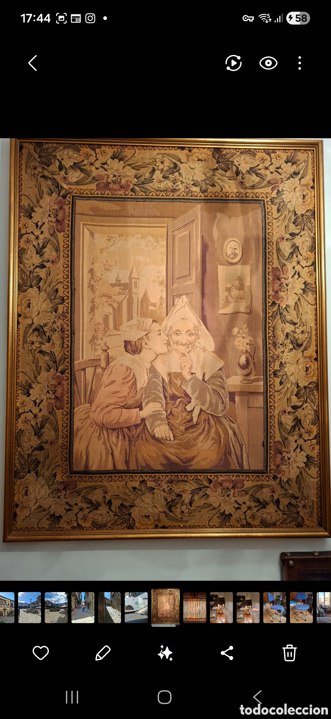 Antig&uuml;edades: Tapiz antiguo mas de 100 a&ntilde;os