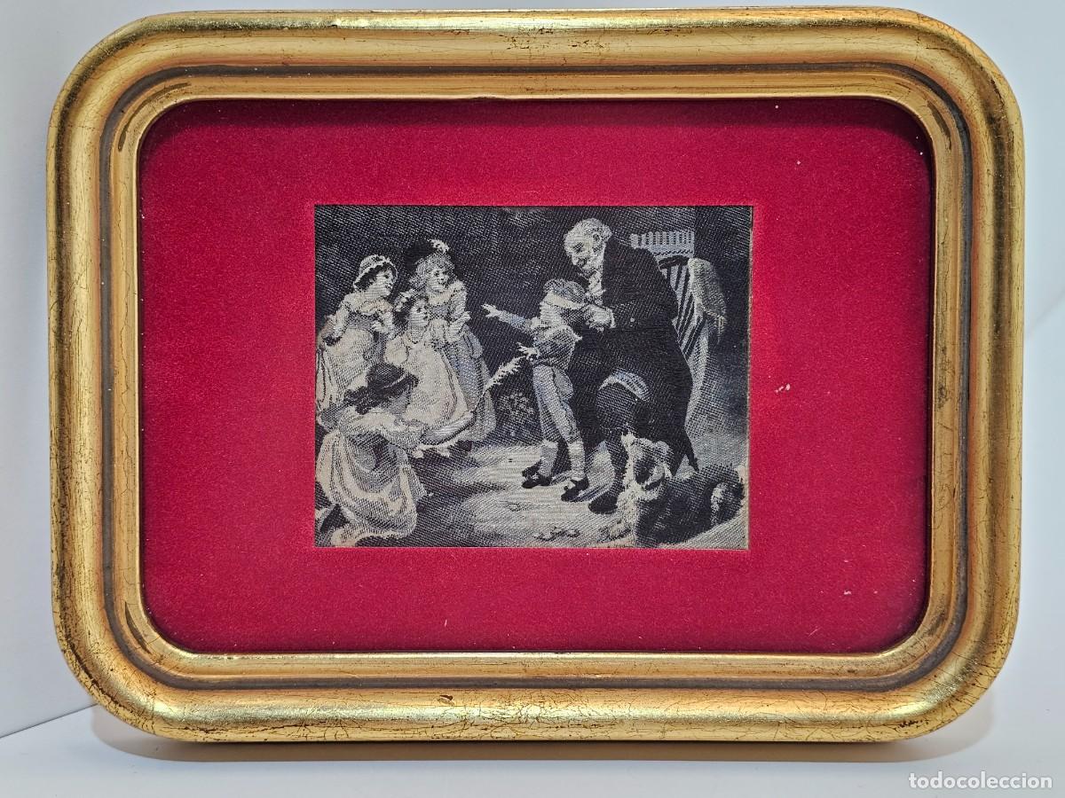 Antig&uuml;edades: PEQUE&Ntilde;O CUADRO EN TELA BORDADA ANTIGUA, 1912 APROX. (9,5X7,5)