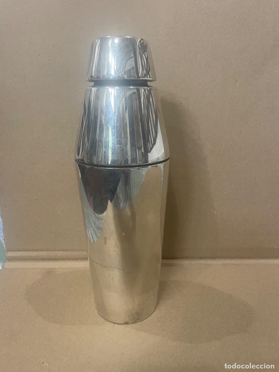 Antig&uuml;edades: ANTIGUA COCTELERA DE PLATA DE LEY A&Ntilde;OS 20 - ESPA&Ntilde;OLA CON TRES CONTRASTES PLATERO 25 CM. ALTURA