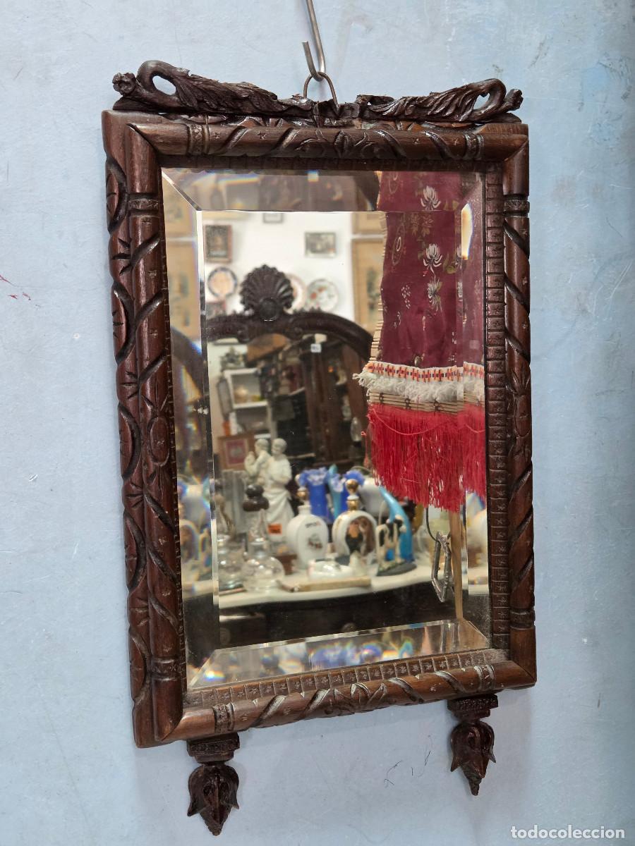 Antig&uuml;edades: espejo peque&ntilde;o bicelado antiguo