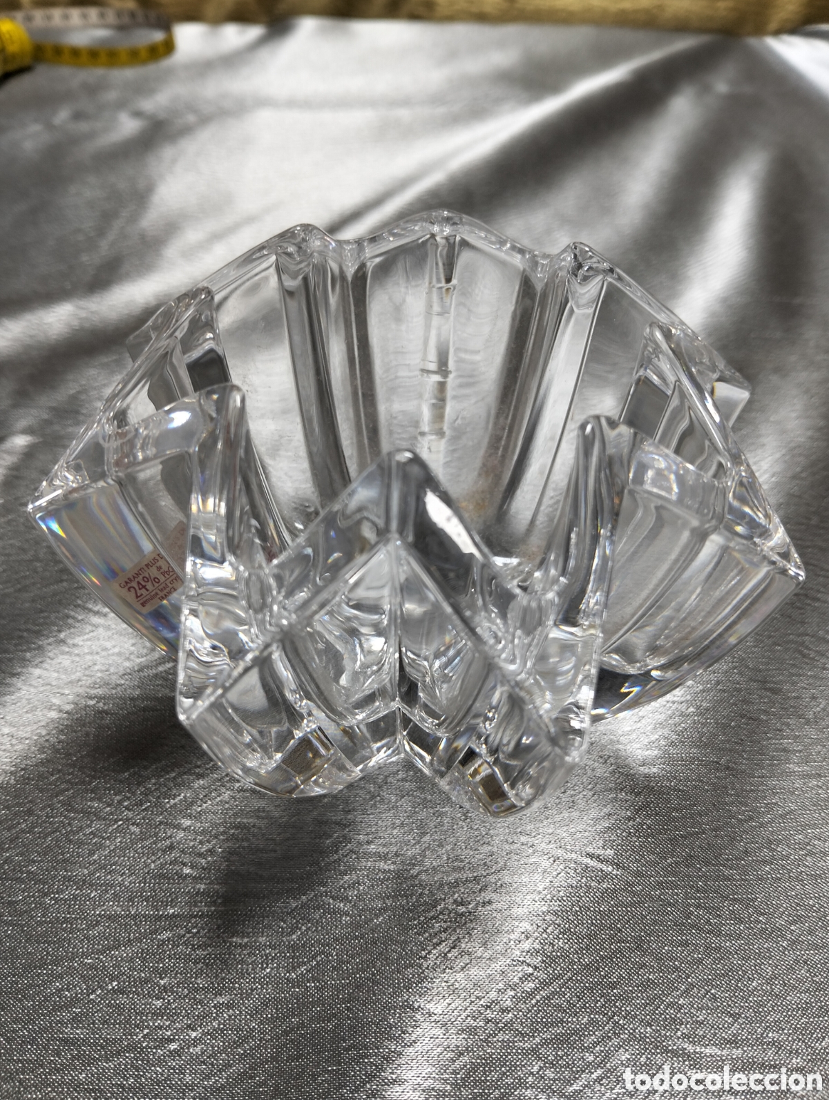 Antig&uuml;edades: Porta vela cristal d'arques Par&iacute;s tallado