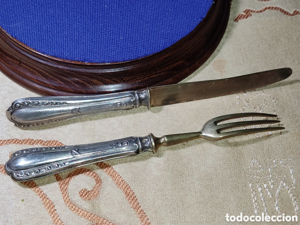 Antig&uuml;edades: Antiguo Juego de cubiertos de postre. - Foto 3