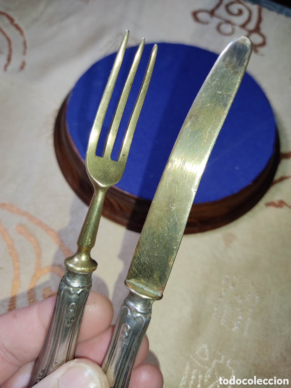 Antig&uuml;edades: Antiguo Juego de cubiertos de postre. - Foto 4