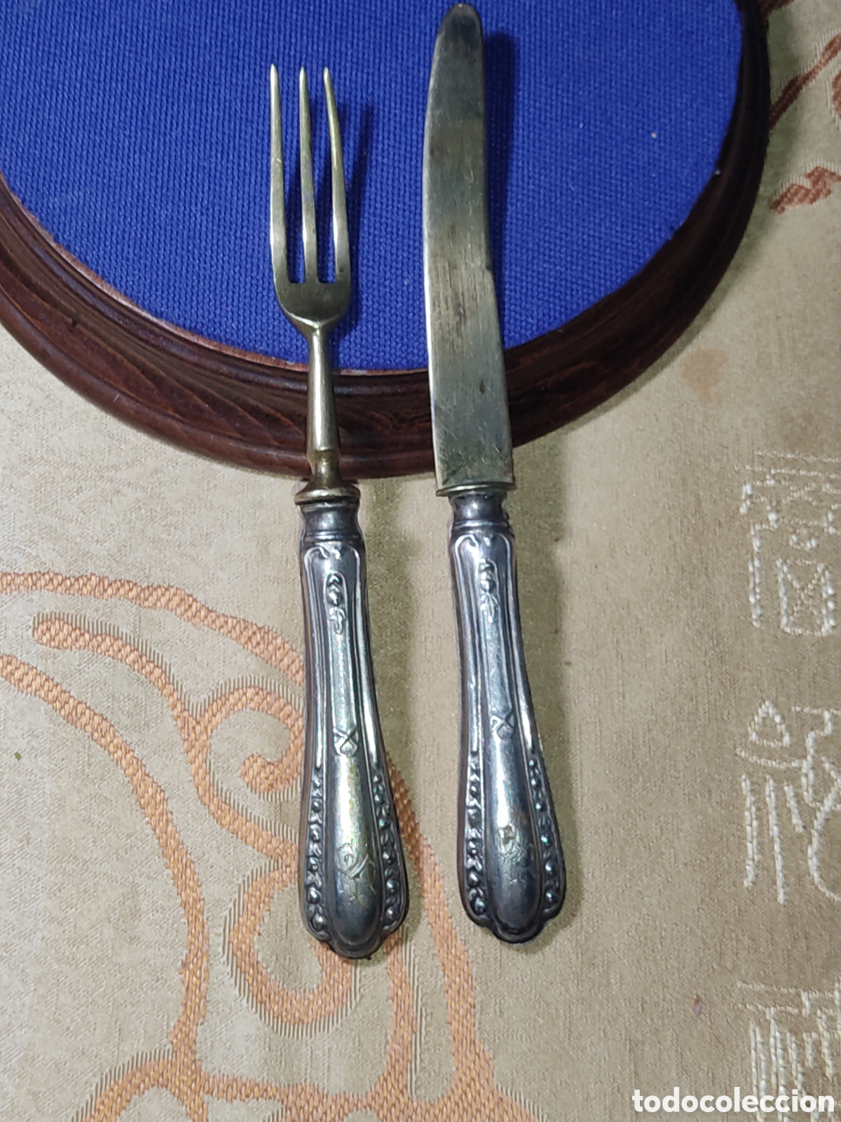 Antig&uuml;edades: Antiguo Juego de cubiertos de postre.