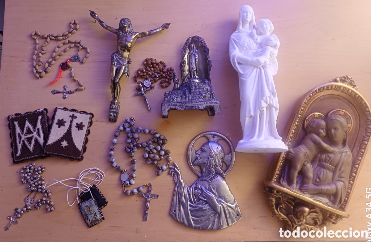 Antig&uuml;edades: LOTE OBJETOS RELIGIOSOS