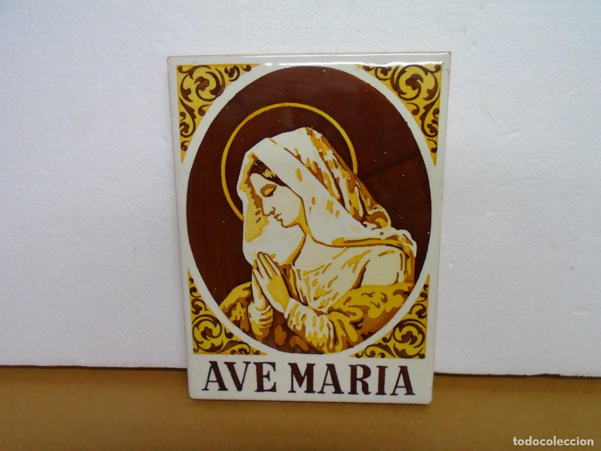 Antig&uuml;edades: PRECIOSO AZULEJO ANTIGUO&rdquo;AVE MARIA&rdquo;FABRICADO EN ONDA(CASTELLON)