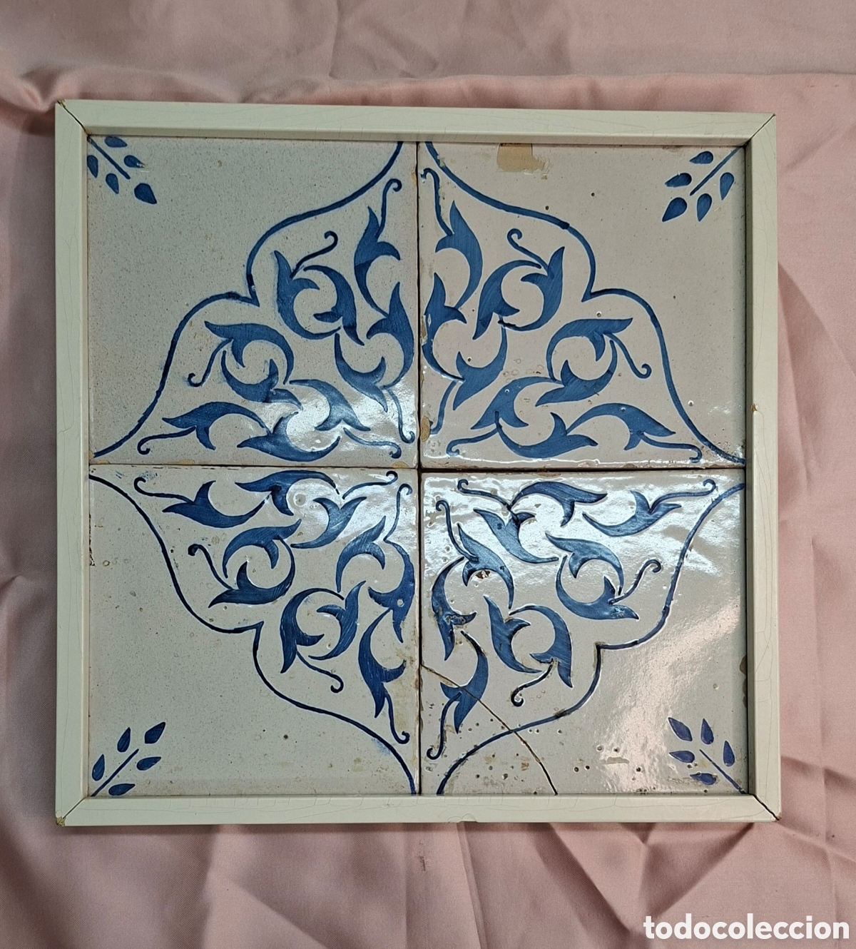 Antig&uuml;edades: Cuadro con 4 azulejos decorativos - Foto 6