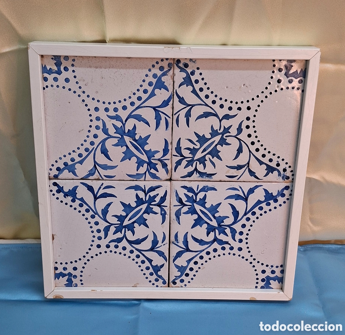 Antig&uuml;edades: Cuadro con 4 azulejos decorativos - Foto 4