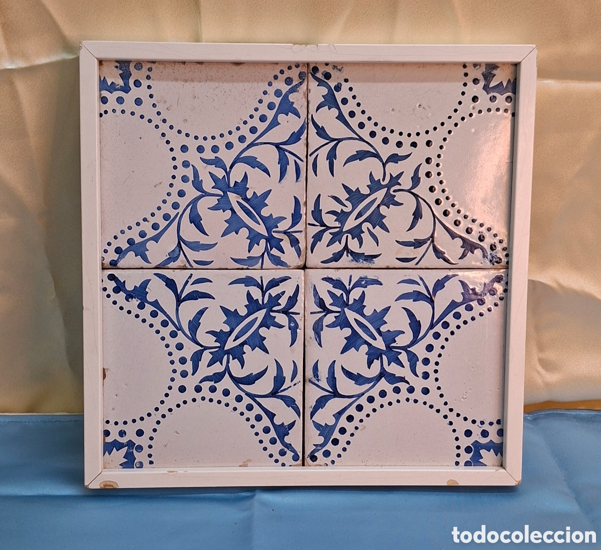 Antig&uuml;edades: Cuadro con 4 azulejos decorativos - Foto 6