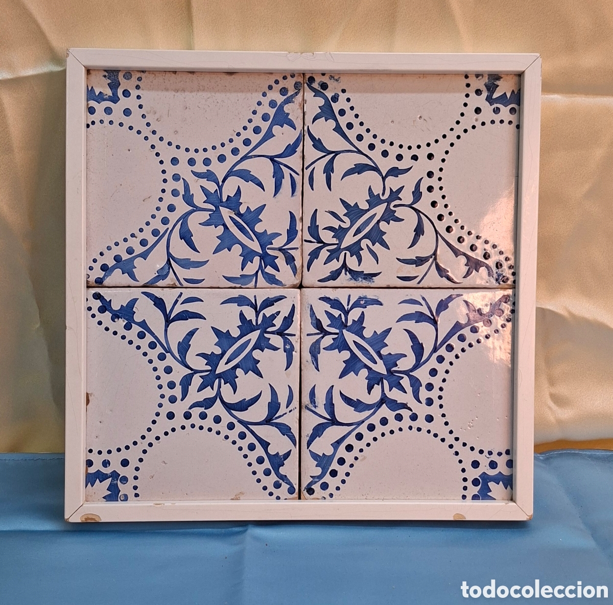 Antig&uuml;edades: Cuadro con 4 azulejos decorativos - Foto 7