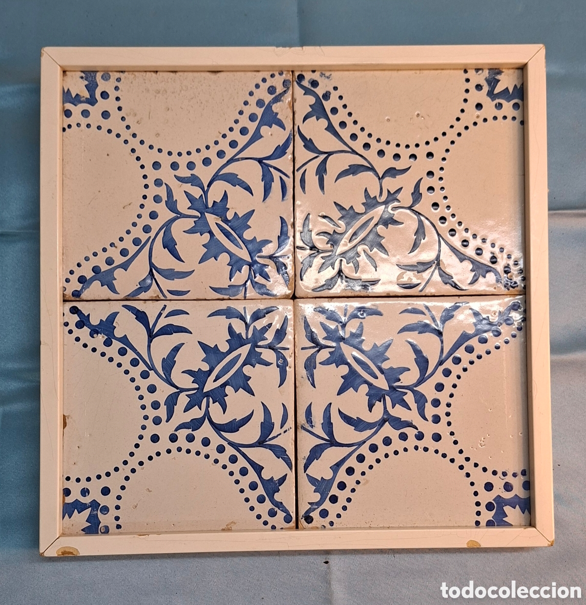Antig&uuml;edades: Cuadro con 4 azulejos decorativos - Foto 8