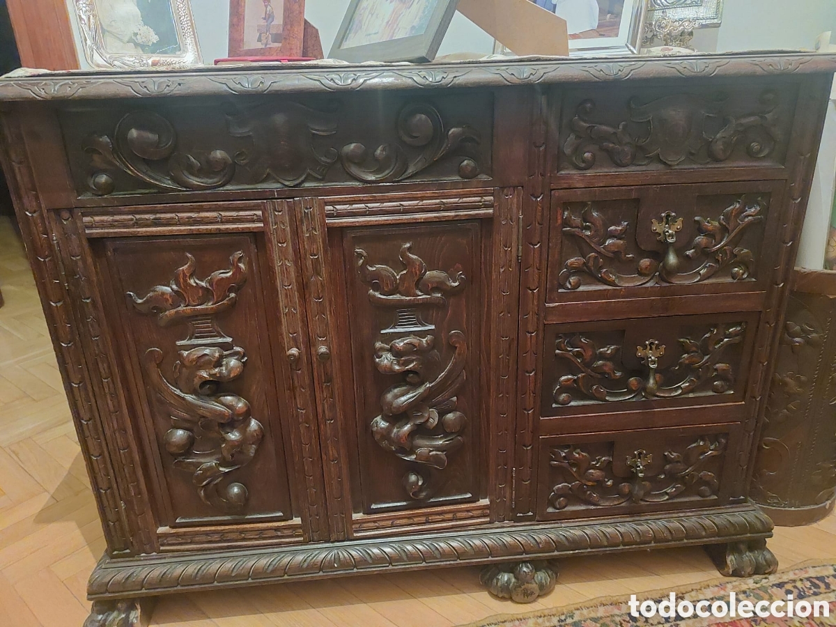 Antig&uuml;edades: Taquillon - consola madera tallada