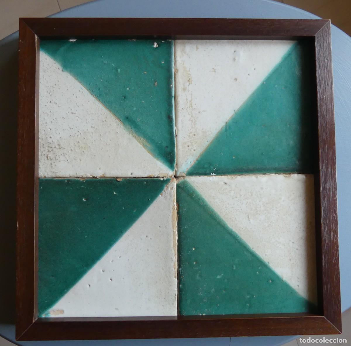 Antig&uuml;edades: LOTE DE 4 AZULEJOS VALENCIANOS DEL SIGLO XIX ( SOLO RECOGIDA )