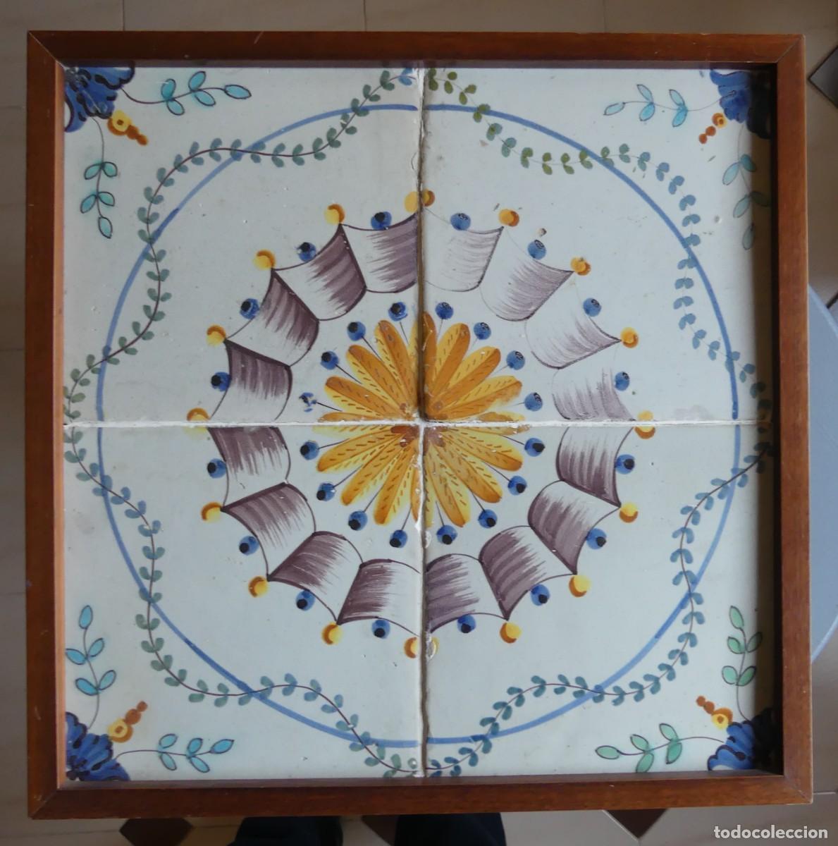 Antig&uuml;edades: LOTE DE 4 AZULEJOS VALENCIANOS DEL SIGLO XVIII ( SOLO RECOGIDA )