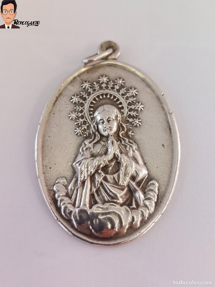 Antig&uuml;edades: ANTIGUA MEDALLA PLATA CONTRATADA EXALUMNAS COLEGIO STA ROSA MISIONERAS DOMINICAS / HUESCA (A&Ntilde;OS 50)