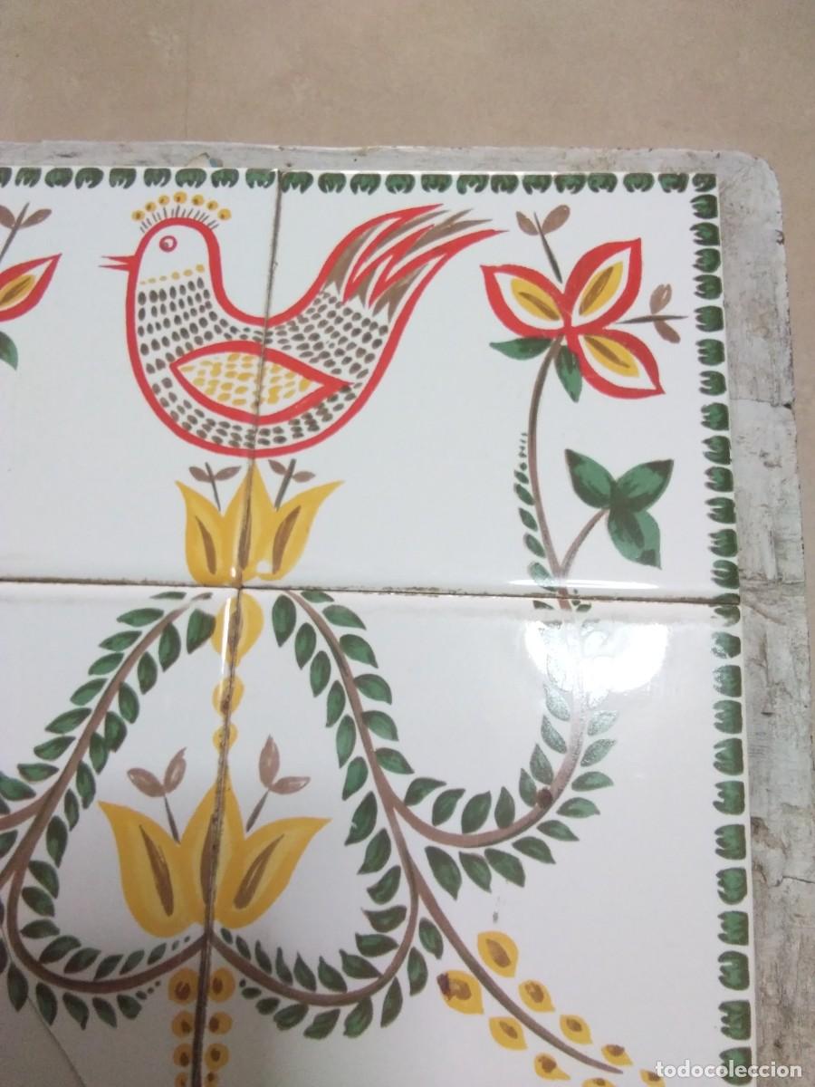 Antig&uuml;edades: Composici&oacute;n 4 azulejos pintados a mano - Foto 3