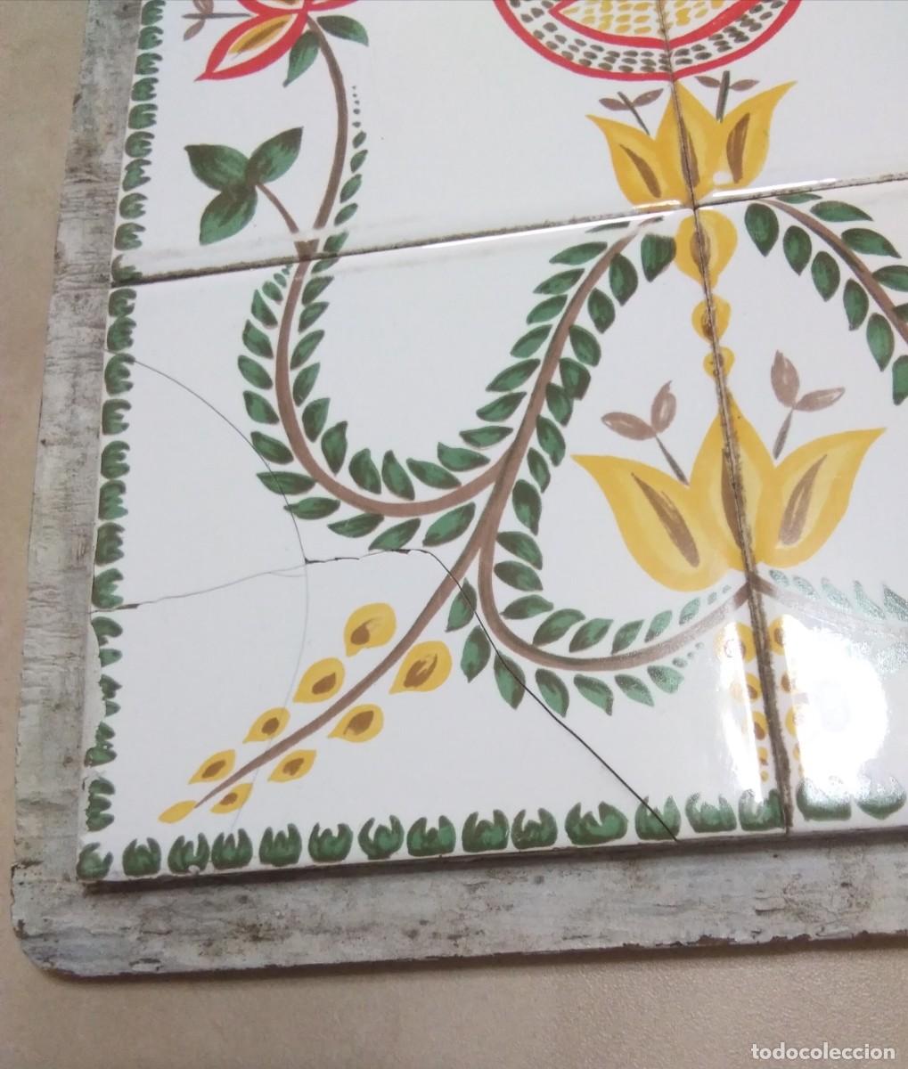 Antig&uuml;edades: Composici&oacute;n 4 azulejos pintados a mano - Foto 4