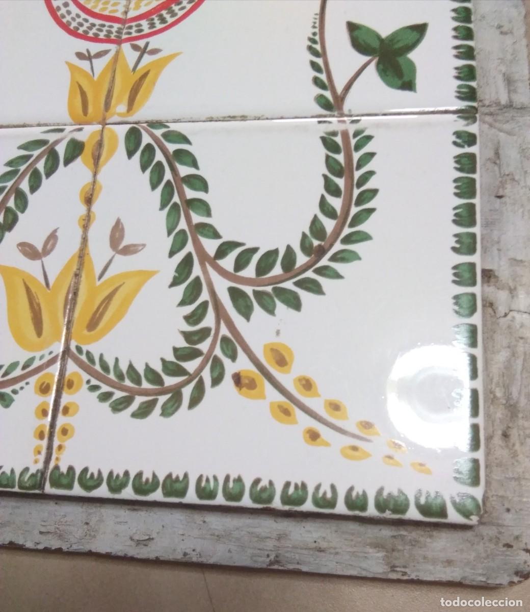 Antig&uuml;edades: Composici&oacute;n 4 azulejos pintados a mano - Foto 5