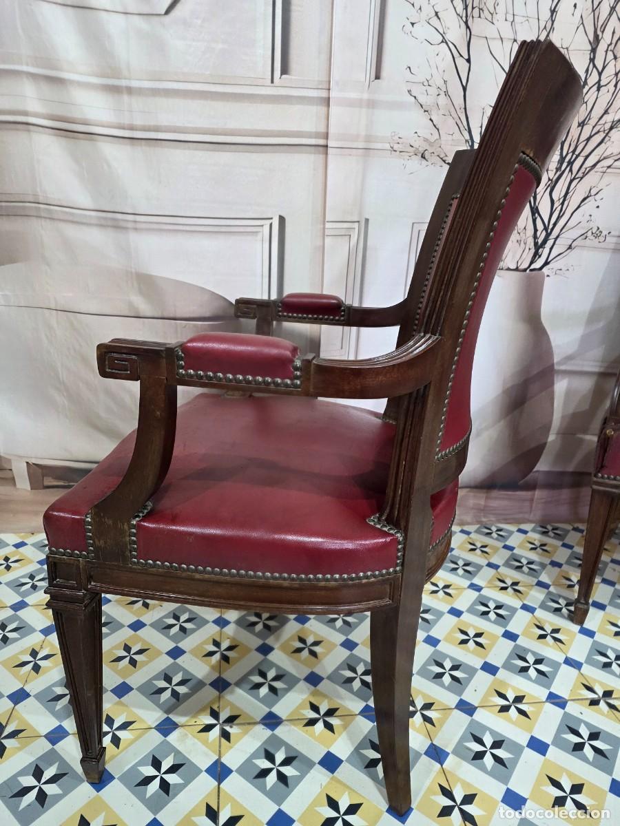 Antig&uuml;edades: Par de sillones de estilo franc&eacute;s Luis XVI - Foto 5