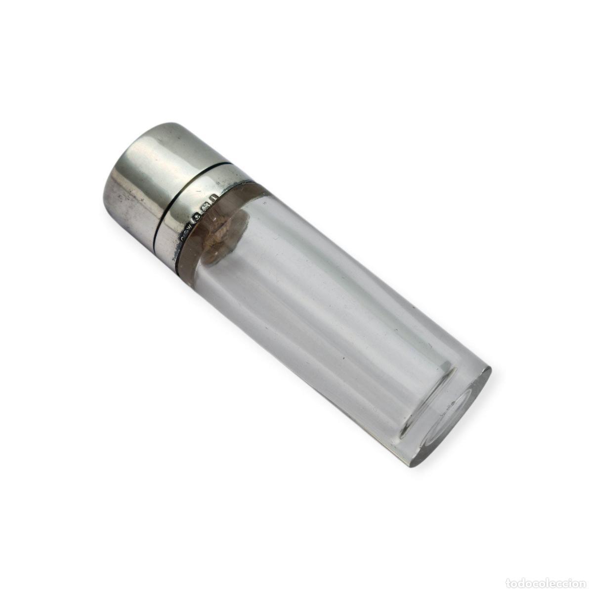 Antig&uuml;edades: Perfumero victoriano de plata y vidrio Birmingham 1908, CEW C E Williams