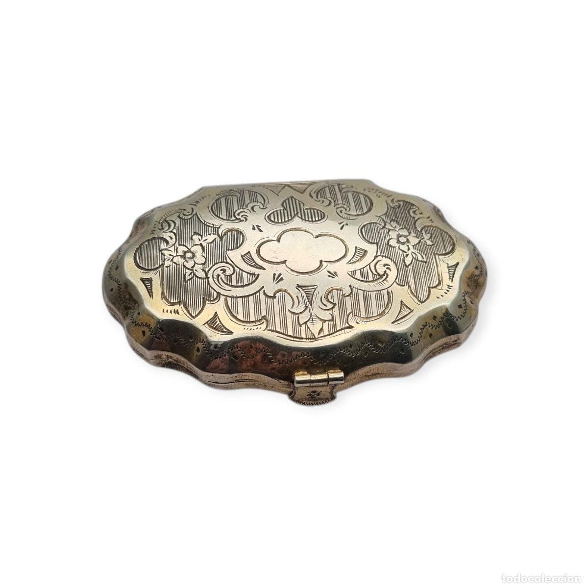 Antig&uuml;edades: Monedero Art Nouveau plata grabada floral, Francia circa 1900-1910