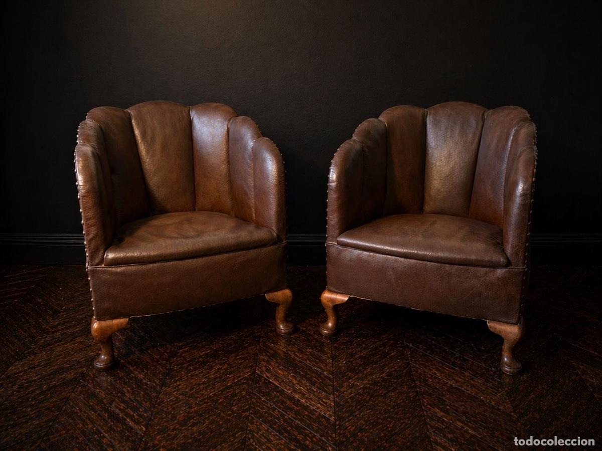 Antig&uuml;edades: PAREJA DE BUTACAS CLUB A&Ntilde;OS 40 SILUETA CONCHA