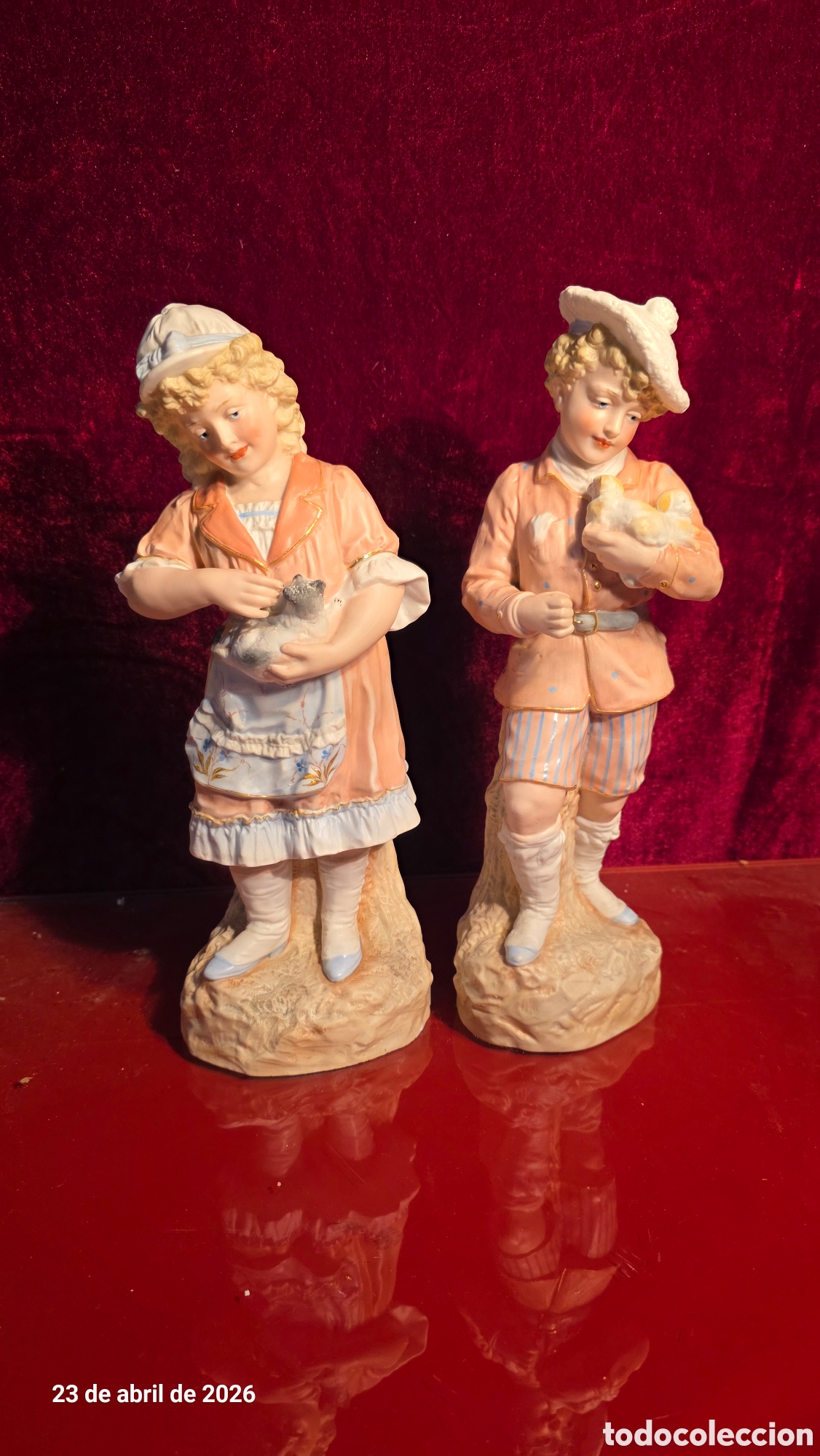 Antig&uuml;edades: Pareja figuras porcelana francesa