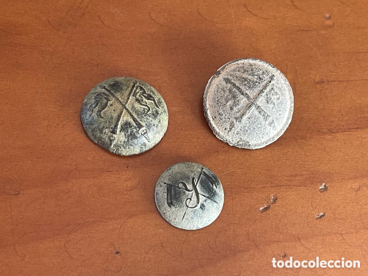 Antig&uuml;edades: LOTE BOTONES LANCEROS SIGLO XIX