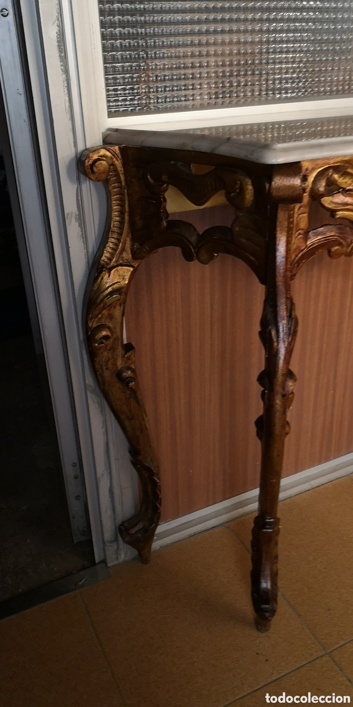 Antig&uuml;edades: Consola en madera, con espejo - Foto 6