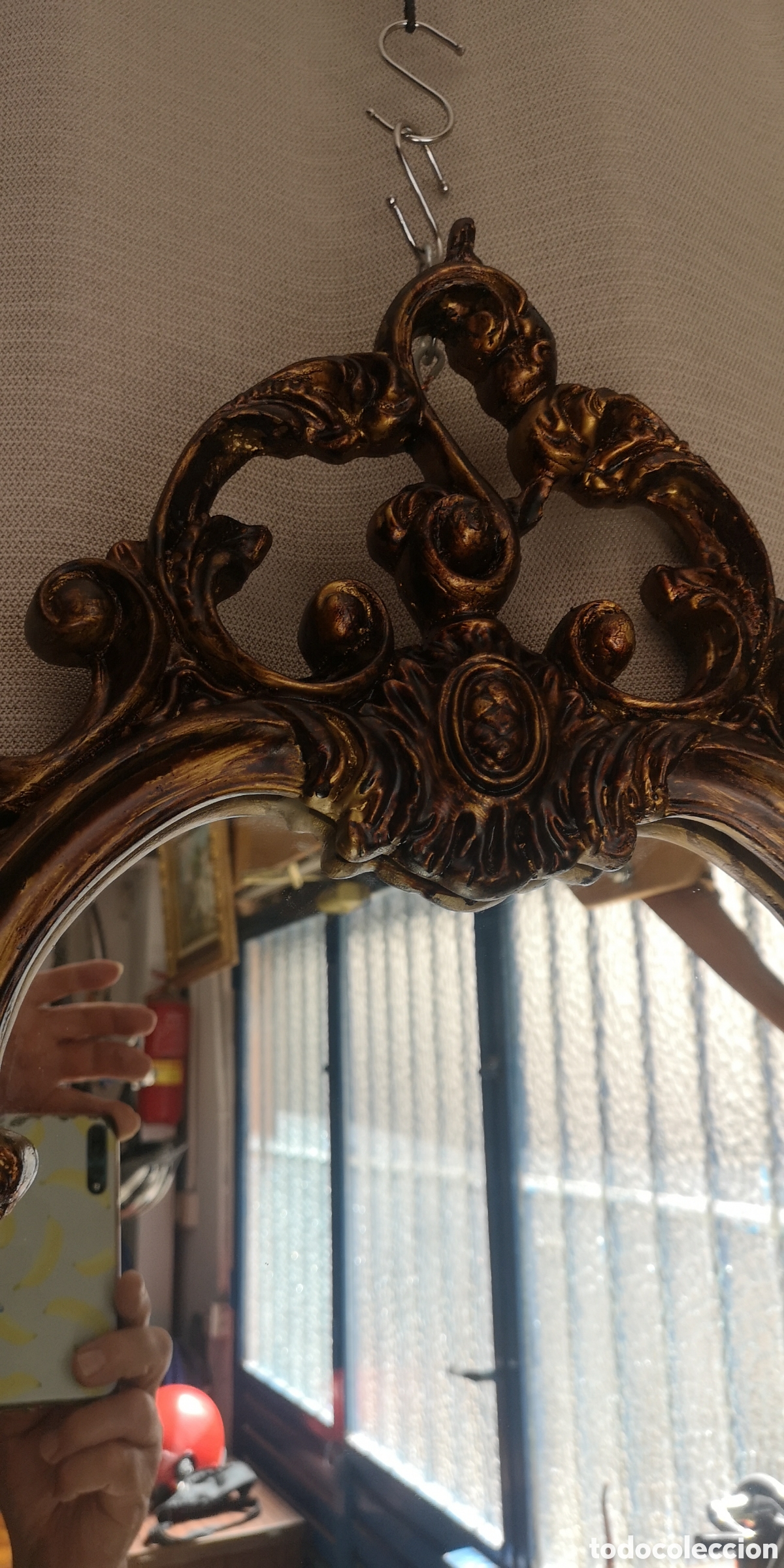 Antig&uuml;edades: Consola en madera, con espejo - Foto 10