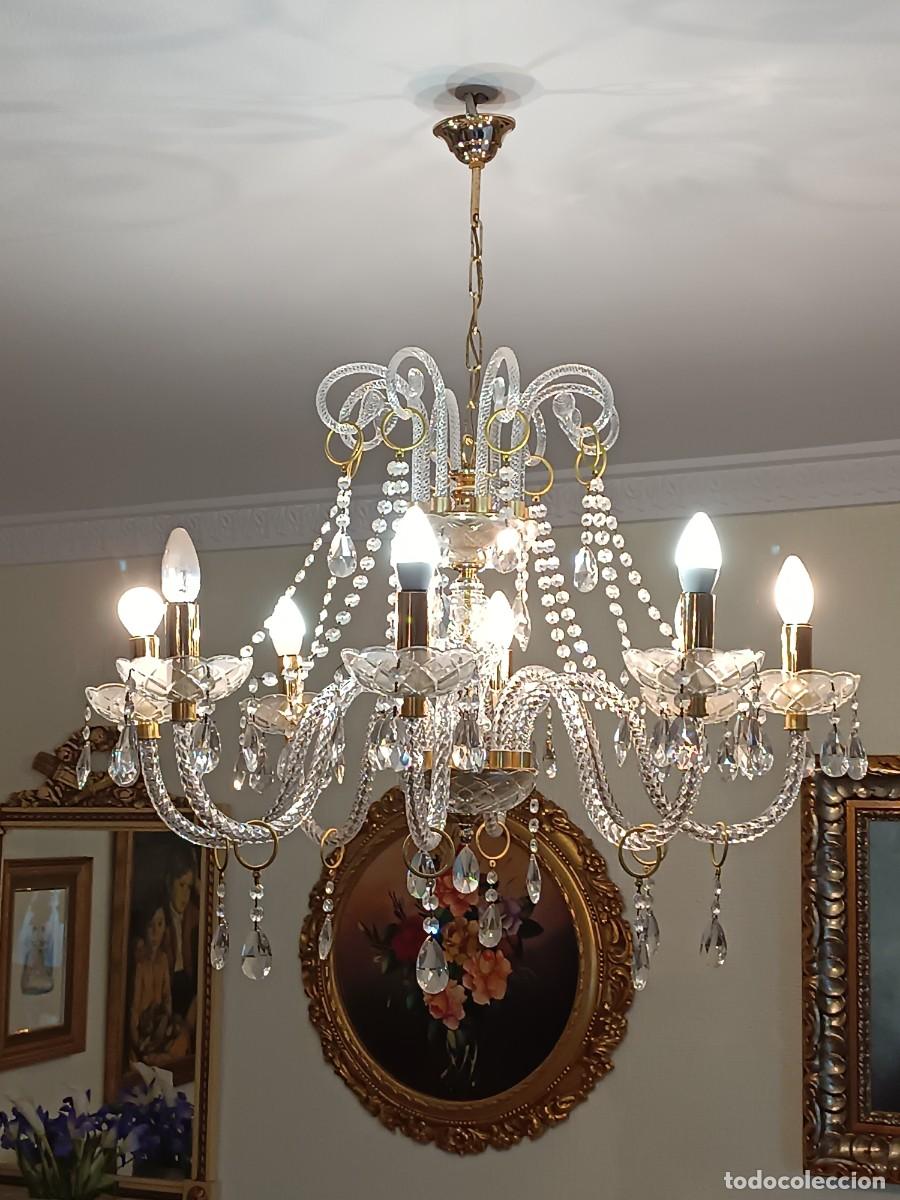 Antig&uuml;edades: L&Aacute;MPARA-ARA&Ntilde;A. CRISTAL TALLADO. ESTILO REAL F&Aacute;BRICA. ESPA&Ntilde;A. PRINCIPIO SIGLO XX