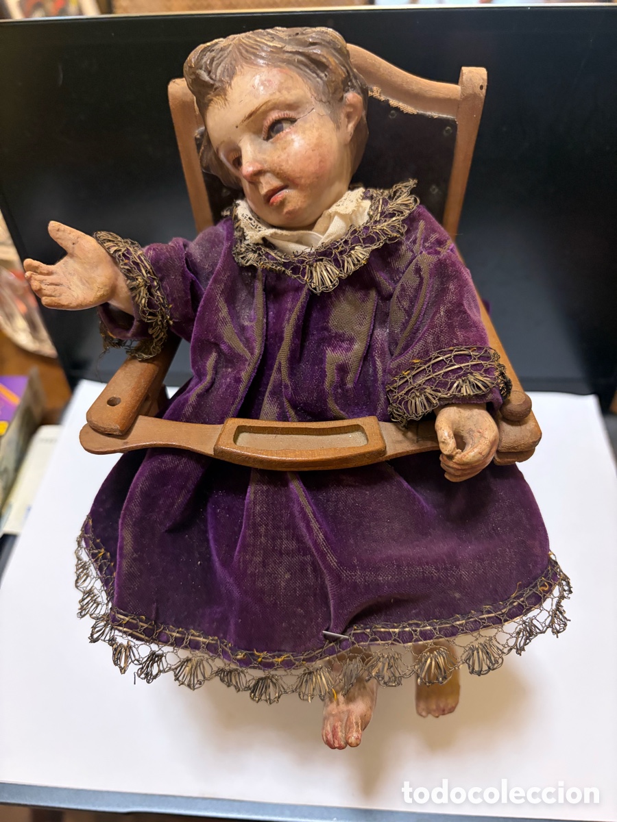 Antig&uuml;edades: Ni&ntilde;o Jes&uacute;s de madera - Foto 3