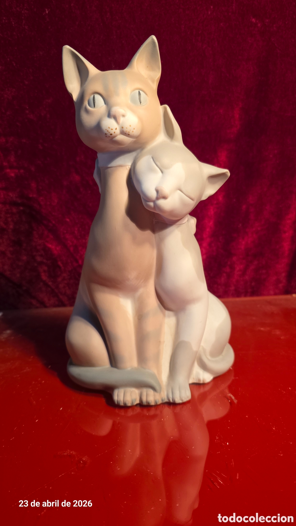 Antig&uuml;edades: Antigua figura porcelana lladro gatitos