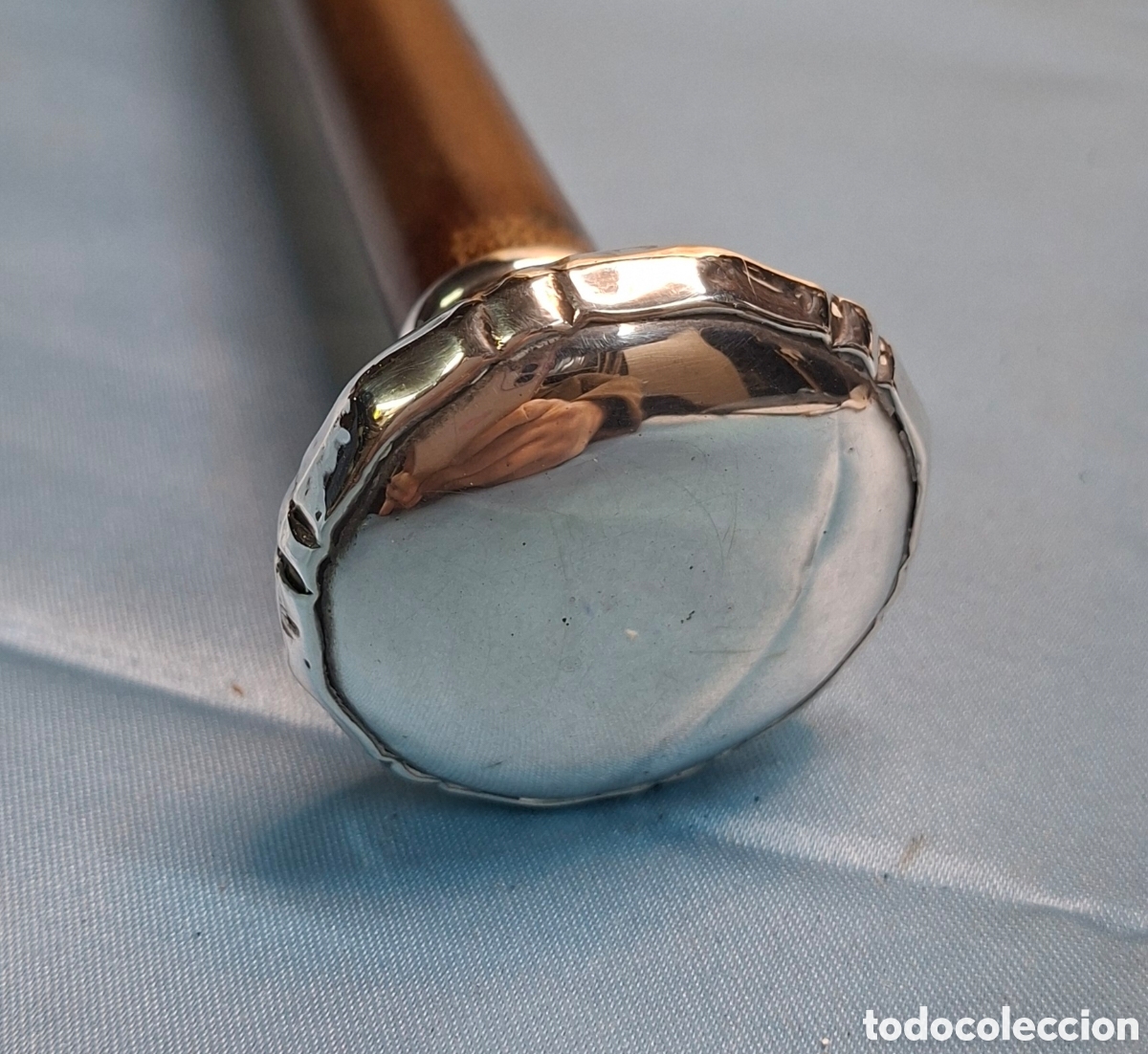 Antig&uuml;edades: Bast&oacute;n madera y plata principios S.XX - Foto 6