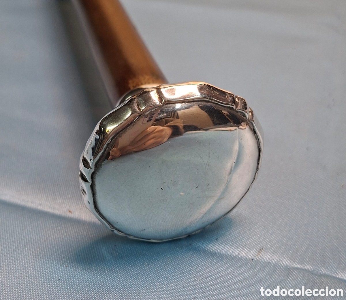 Antig&uuml;edades: Bast&oacute;n madera y plata principios S.XX - Foto 10
