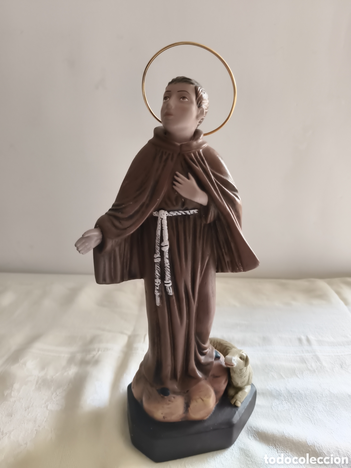 Oggetti Antichi: San Pascual Bail&oacute;n figur terracota murciana San Pascual Bailon, Gri&ntilde;an ?