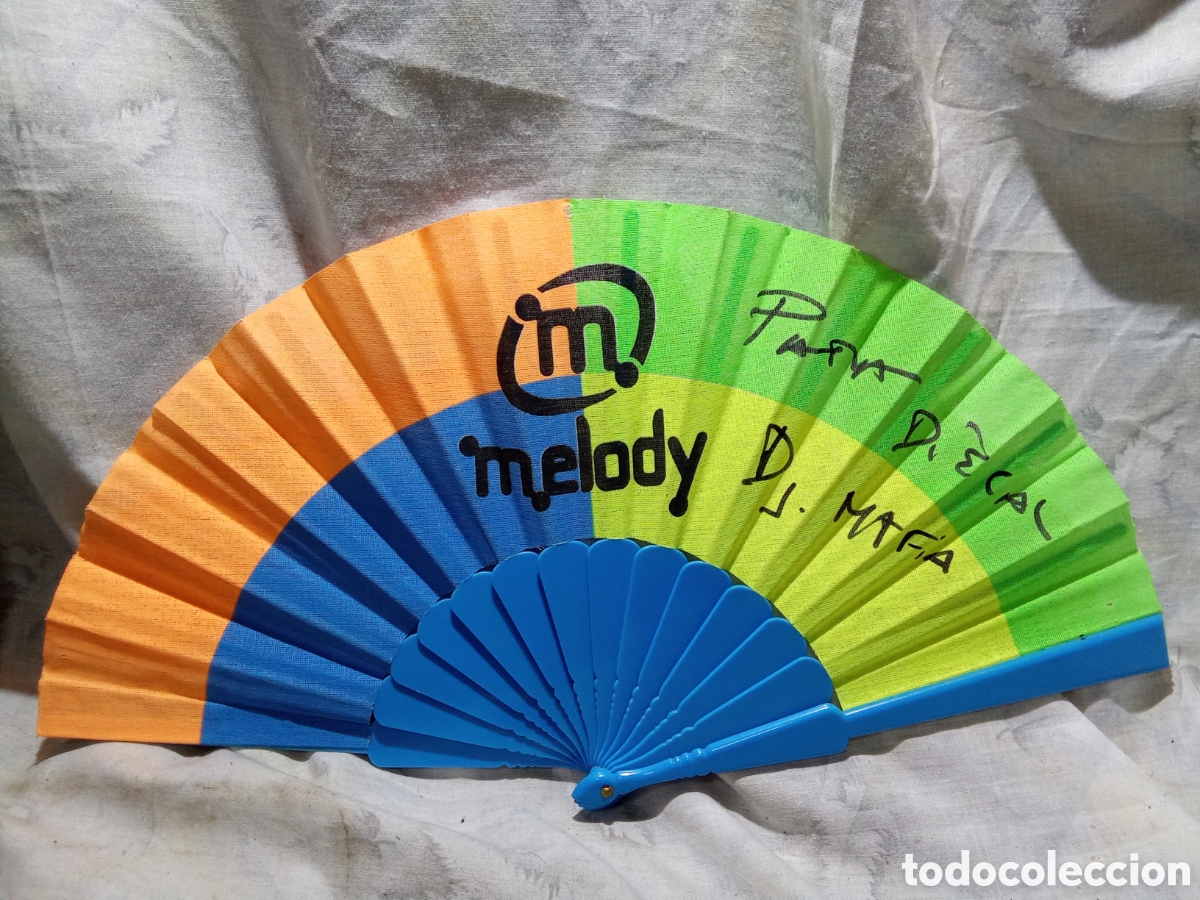 Antig&uuml;edades: ABANICO DE LA DISCOTECA MELODY FIRMADO DJ. MAFIA RUTA DEL BACALAO VALENCIA