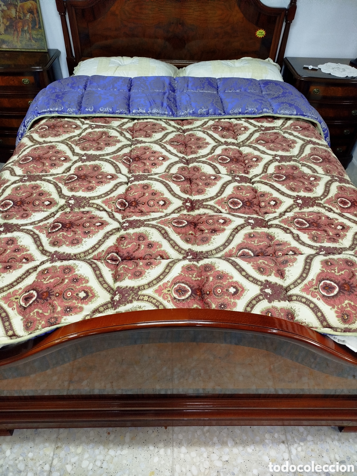 Antig&uuml;edades: Edred&oacute;n antiguo dise&ntilde;o ornamental reversible estilo franc&eacute;s