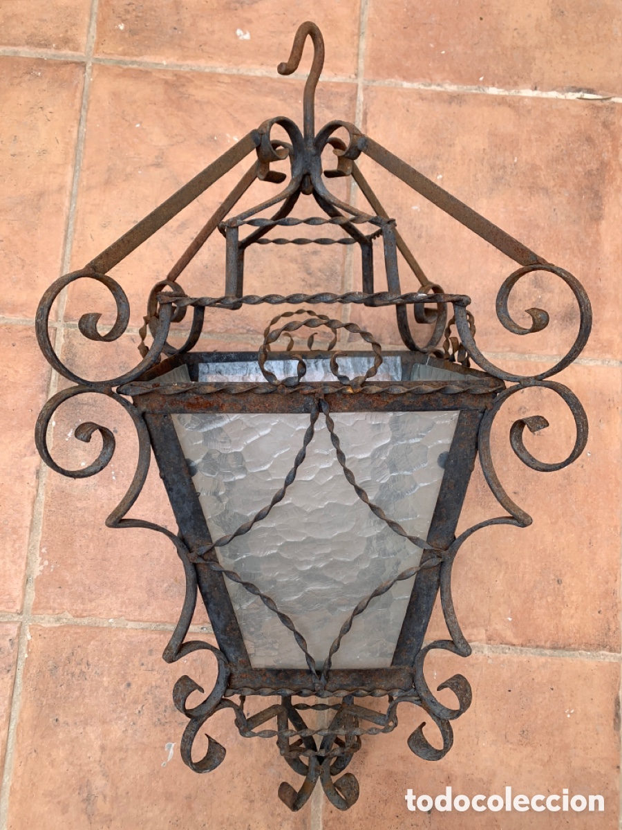Antig&uuml;edades: Farol de hierro forja - Foto 2