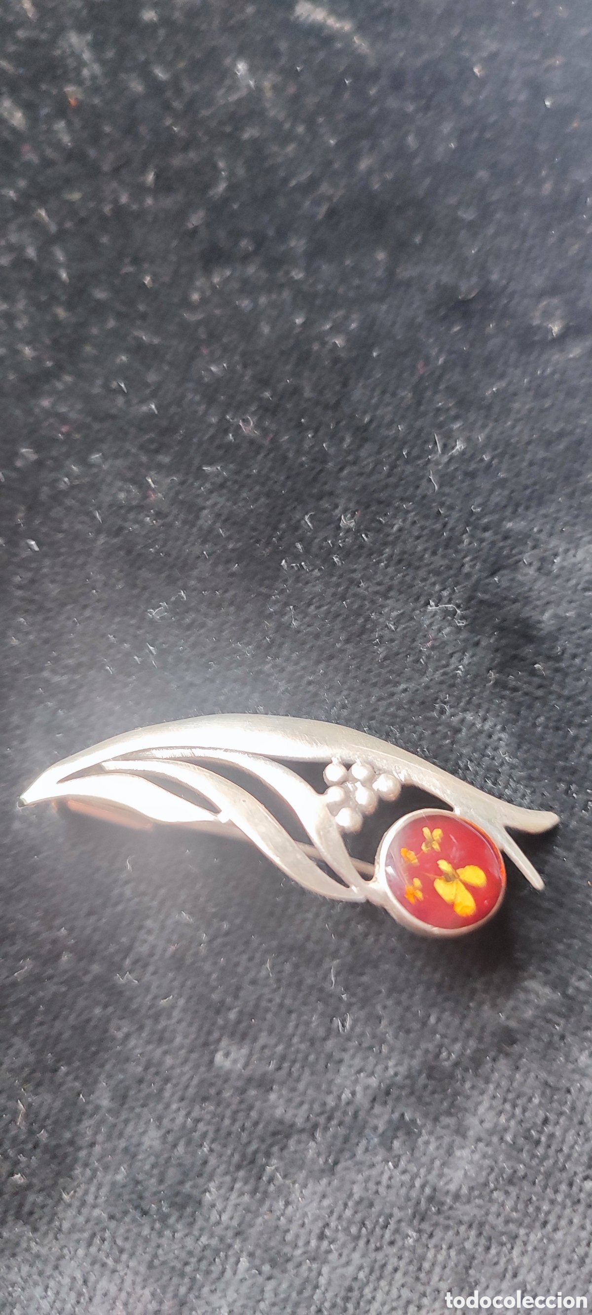 Antig&uuml;edades: Antiguo broche de plata de ley me dentista principios del siglo XX