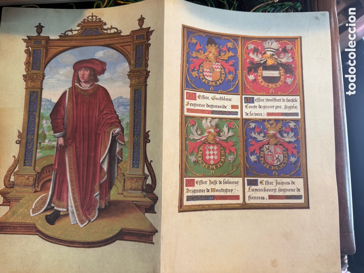 Antig&uuml;edades: D&iacute;ptico de Facs&iacute;mil del libro insigne orden Tois&oacute;n de oro Felipe de Castilla