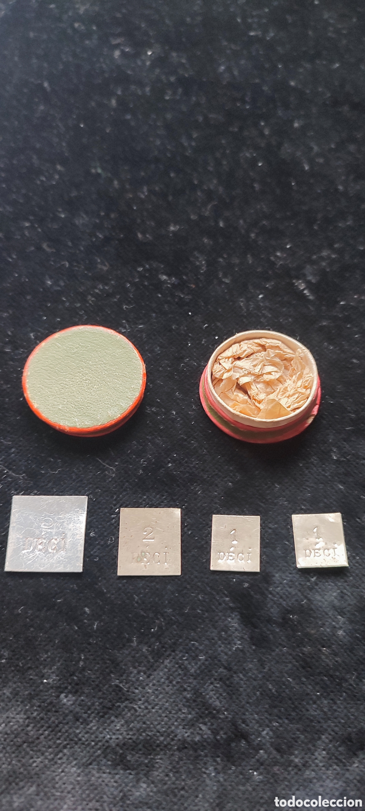 Antig&uuml;edades: Juego de pesas de balanza para medir metales preciosos