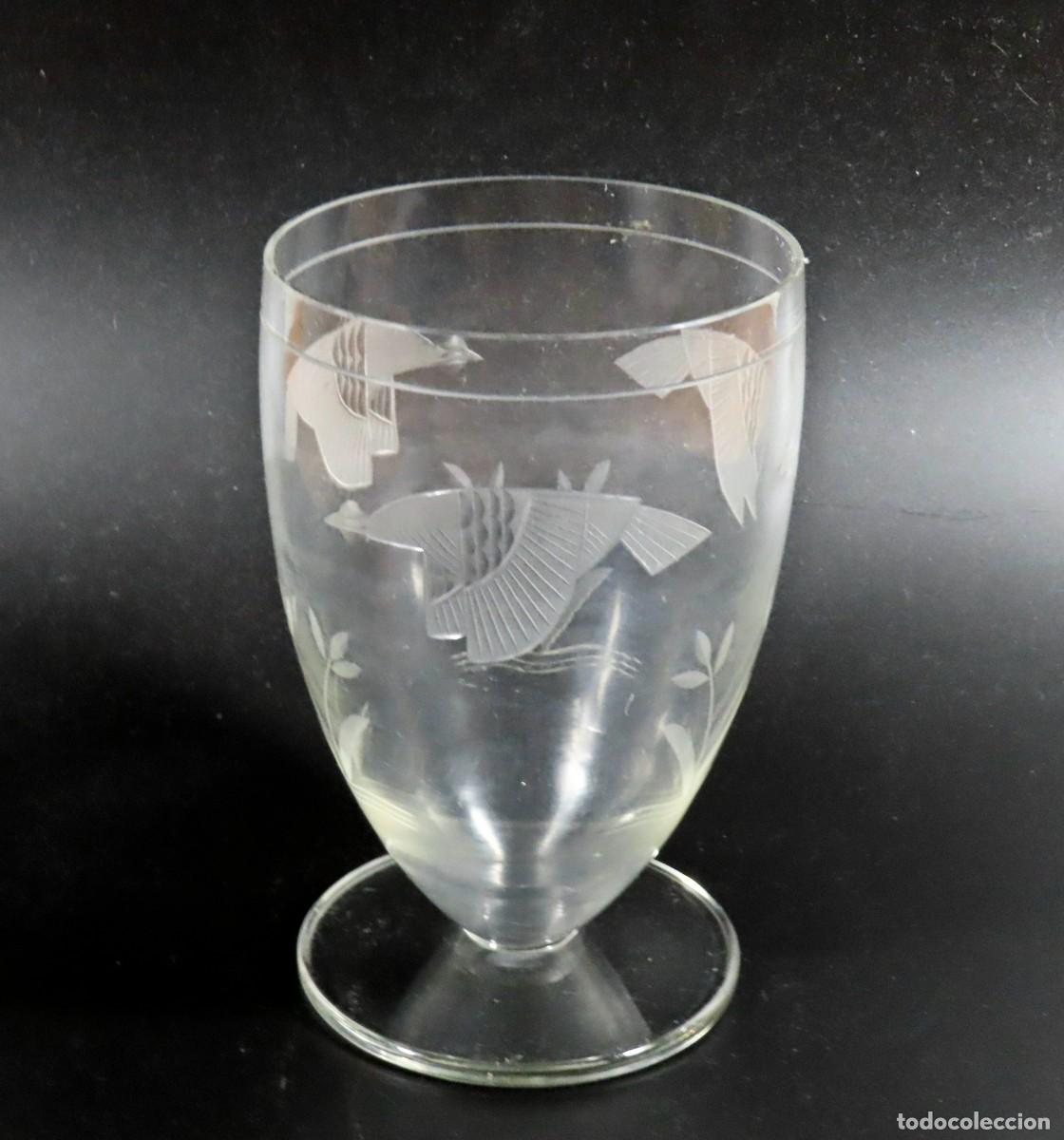 Antig&uuml;edades: JARR&Oacute;N COPA DECORATIVA CRISTAL TALLADO ART D&Eacute;CO 19 cm BOHEMIA