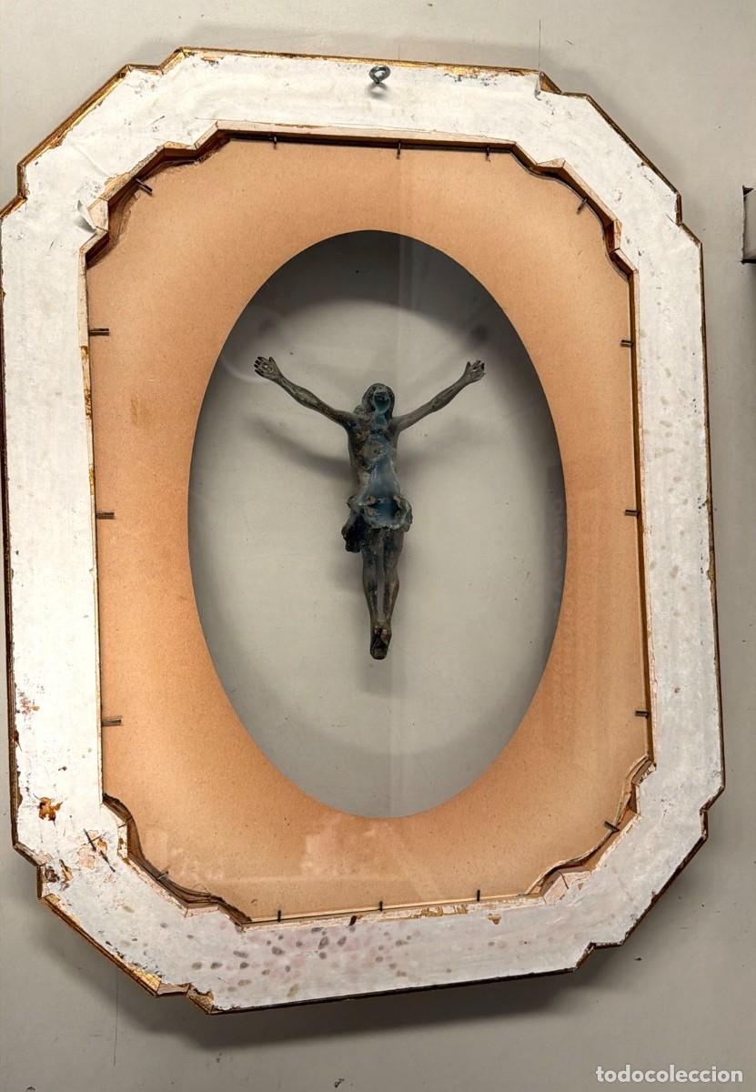 Antig&uuml;edades: Cuadro de Cristo crucificado en bronce. - Foto 7