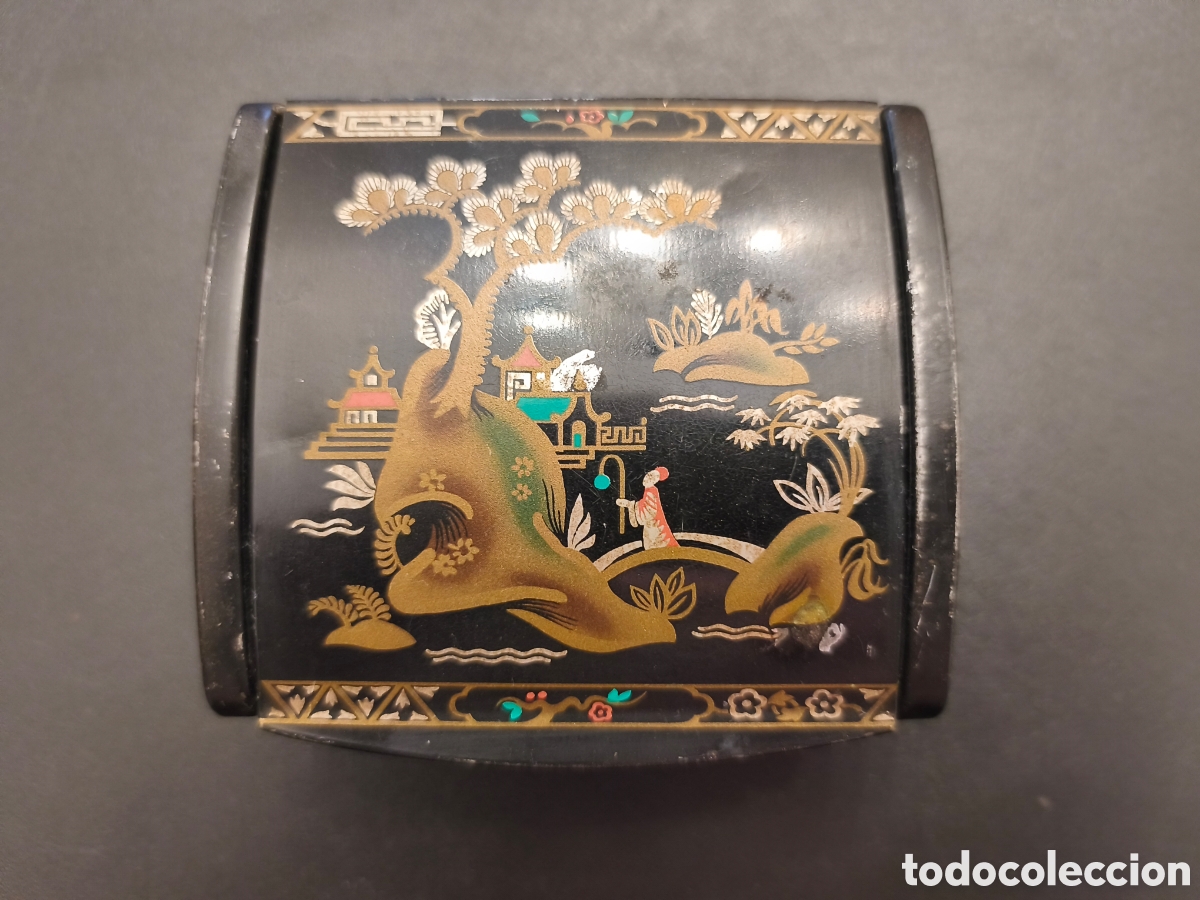 Antig&uuml;edades: CAJA VINTAGE ANTIGUA CON MOTIVOS ORIENTALES ES DE METAL, JOYERO PARA JOYAS,BARATIJAS, MONEDAS,OTRAS